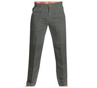 Anzughose für Herren - formelle Arbeitshose, normale Passform, schwarze Baumwollhose, leger, Business-Bürohose, Gürtel, Smart-Kleid, Hose, knitterfrei, flache Vorderseite, Stretch, gerades Bein,
