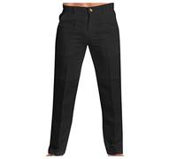 Anzughose für Herren - formelle Arbeitshose, normale Passform, schwarze Baumwollhose, leger, Business-Bürohose, Gürtel, Smart-Kleid, Hose, knitterfrei, flache Vorderseite, Stretch, gerades Bein,