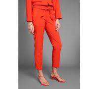 Anzughose HECHTER PARIS, Damen, Gr. 38, N-Gr, rot, Web, Obermaterial: 90% Polyester, 10% Elasthan, unifarben, schmal knöchelfrei, Hosen Anzughose, mit Bindegürtel (45082802-38) rot