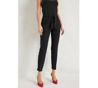 Anzughose HECHTER PARIS, Damen, Gr. 44, N-Gr, schwarz, Web, Obermaterial: 90% Polyester, 10% Elasthan, unifarben, schmal knöchelfrei, Hosen Anzughose, mit Bindegürtel (16604933-44) schwarz