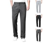 Anzughose Herren Hose Chino Cargo Hose Jogginghose Herren Einfarbige Freizeithose Elastische Pants Taille mit Kordelzug Taschen Chinohosen Straight Bein Sommerhose Lockerer Passform Lässige Hose