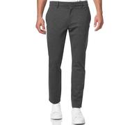 Anzughose INDICODE "INRoedekro", Herren, Gr. 32, Länge 34, grau (charcoal mix), Web, Obermaterial: 65% Polyester, 35% Baumwolle, unifarben, slim fit knöchellang, Hosen Anzughose, gepflegter Look mit g