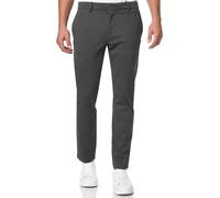 Anzughose INDICODE "INRoedekro", Herren, Gr. 33, Länge 32, grau (charcoal mix), Web, Obermaterial: 65% Polyester, 35% Baumwolle, unifarben, slim fit knöchellang, Hosen Anzughose, gepflegter Look mit g