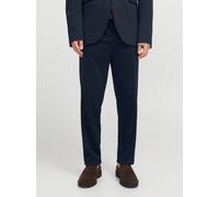 Anzughose JACK & JONES "JPRJAXON Businesshose mit mittlerer Bundhöhe", Herren, Gr. 54, N-Gr, schwarz navy fit:slim fit, Web, Obermaterial: 74% Polyester, 22% Viskose, 4% Elasthan, unifarben, slim fit