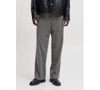 Anzughose JACK & JONES "JPSTBILL TOBY CHINO NOOS", Herren, Gr. 29, Länge 34, grau melange, Web, Obermaterial: 82% Polyester, 16% Viskose, 2% Elasthan, meliert, weit lang, Hosen Anzughose, Materialmix,