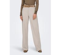 Anzughose JDY "JDYGEGGO LIFE OCCASION PANT JRS NOOS", Damen, Gr. L (40), Länge 32, beige (chateau gray), Jersey, Obermaterial: 95% Polyester, 5% Elasthan, unifarben, regular fit lang, Hosen Anzughose,