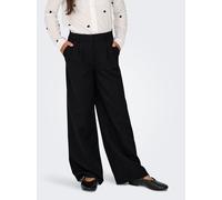 Anzughose KIDS ONLY "KOGHATTIE-ZAL LIFE LC WIDE PANT TLR NOOS", Mädchen, Gr. 134, N-Gr, schwarz, Web, Obermaterial: 80% Polyester, 15% Viskose, 5% Elasthan, unifarben, relaxed fit knöchellang, Hosen A