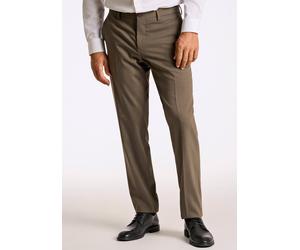 Anzughose LINDBERGH "Anzughose Modern Fit", Herren, Gr. 25, beige (dk sand mel), Obermaterial: 54% Polyester, 44% Wolle, 2% Elasthan; Futter: 95% Polyester, 5% Elasthan, meliert, normal, Hosen Anzugho
