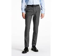 Anzughose LINDBERGH "Anzughose Slim Fit", Herren, Gr. 58, grau (dk grau mel), Obermaterial: 52% Wolle, 45% Polyester, 2% Elasthan 1%, sonstige Fasern, slim fit, Hosen Anzughose (56642005-58) dk grau m