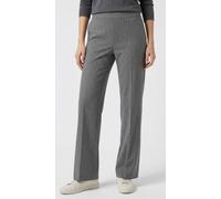Anzughose MAC "CHIARA", Damen, Gr. 34, Länge 32, smoked grau stripes, Web, Obermaterial: 68% Polyester, 28% Viskose, 4% Elasthan, Nadelstreifen, regular fit knöchellang, Hosen Anzughose, mit Logo Stic