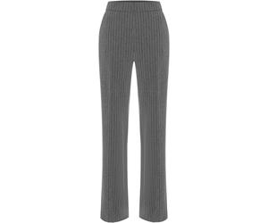 Anzughose MAC "CHIARA", Damen, Gr. 46, Länge 30, smoked grau stripes, Web, Obermaterial: 68% Polyester, 28% Viskose, 4% Elasthan, Nadelstreifen, regular fit knöchellang, Hosen Anzughose, mit Logo Stic
