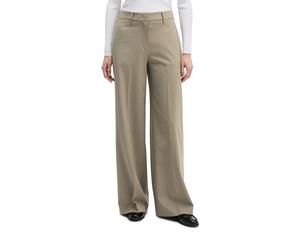 Anzughose MARC O'POLO "DFB Travel Collection", Damen, Gr. 40, N-Gr, beige (frozen taupe), Web, Obermaterial: 53% Polyester, 44% Schurwolle, 3% Elasthan, gerade lang, Hosen Anzughose, aus Wool-Stretch,