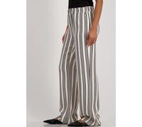 Anzughose MONARI, Damen, Gr. 44, N-Gr, schwarz (beige schwarz gestreift), Web, Obermaterial: 100% Viskose, gemustert, gestreift, mehrfarbig, regular fit lang, Hosen Anzughose, mit Streifen (64017161-4