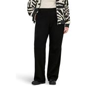 Anzughose ONLY CARMAKOMA "CARGOLDTRASH LIFE MW STRAIGHT PANT NOOS", Damen, Gr. 42, Länge 32, schwarz, Web, Obermaterial: 63% Viskose, 32% Nylon, 5% Elasthan, unifarben, modisch, gerade normal, Hosen (