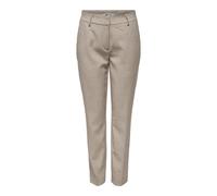 Anzughose ONLY CARMAKOMA "CARVERONICA-ELLY LIFE HW PANT TLR NOOS", Damen, Gr. 44, Länge 32, weiß pepper detail:melange, Obermaterial: 95% Polyester, 5% Elasthan, meliert, slim fit knöchellang, Hosen A