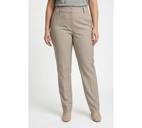 Anzughose ONLY CARMAKOMA "CARVERONICA-ELLY LIFE HW PANT TLR NOOS", Damen, Gr. 46, Länge 32, weiß pepper detail:melange, Obermaterial: 95% Polyester, 5% Elasthan, meliert, slim fit knöchellang, Hosen A