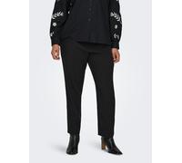 Anzughose ONLY CARMAKOMA "CARVERONICA-ELLY LIFE HW PANT TLR NOOS", Damen, Gr. 48, Länge 32, schwarz, Obermaterial: 95% Polyester, 5% Elasthan, unifarben, slim fit knöchellang, Hosen Anzughose (1039920