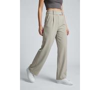 Anzughose ONLY "ONLCARMEN LIFE HW STR PANT PNT ZLO", Damen, Gr. 36, N-Gr, pumice stone, Milano Rib, Obermaterial: 95% Polyester, 5% Elasthan, unifarben, lang, Hosen Anzughose, mit Gürtelschlaufen (463