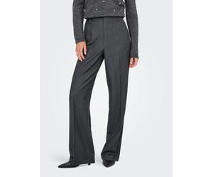 Anzughose ONLY "ONLHATTIE-LANA HW W MEL PANT TLR NOOS", Damen, Gr. 34, Länge 32, dunkelgrau melange, Web, Obermaterial: 80% Polyester, 15% Viskose, 5% Elasthan, unifarben, lang, Hosen Anzughose, Mater