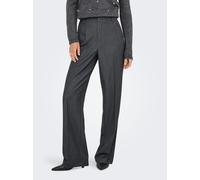Anzughose ONLY "ONLHATTIE-LANA HW W MEL PANT TLR NOOS", Damen, Gr. 36, Länge 32, dunkelgrau melange, Web, Obermaterial: 80% Polyester, 15% Viskose, 5% Elasthan, unifarben, lang, Hosen Anzughose, Mater