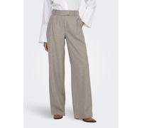 Anzughose ONLY "ONLLINDA HW STR MEL PANTS TLR NOOS", Damen, Gr. S (36), Länge 32, fungi detail:melange, Web, Obermaterial: 97% Polyester, 3% Elasthan, meliert, gerade lang, Hosen Anzughose, Materialmi