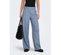 Anzughose ONLY "ONLLINDA HW STR MEL PANTS TLR NOOS", Damen, Gr. XL (42), Länge 32, vintage indigo detail:melange, Web, Obermaterial: 97% Polyester, 3% Elasthan, meliert, gerade lang, Hosen Anzughose,