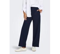 Anzughose ONLY "ONLPOPTRASH LIFE MW STRAIGHT PANT PNT", Damen, Gr. S (36), Länge 32, night sky, Milano Rib, Obermaterial: 63% Viskose, 32% Nylon, 5% Elasthan, unifarben, normal, Hosen Anzughose, Visko