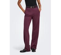 Anzughose ONLY "ONLPOPTRASH LIFE MW STRAIGHT PANT PNT", Damen, Gr. XS (34), Länge 30, lila (port royale), Milano Rib, Obermaterial: 63% Viskose, 32% Nylon, 5% Elasthan, unifarben, normal, Hosen Anzugh