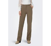 Anzughose ONLY "ONLRAFFY - Hose mit geradem Bein und Stretchkomfort", Damen, Gr. XS (34), Länge 30, beige (fossil), Web, Obermaterial: 95% Polyester, 5% Elasthan, unifarben, gerade lang, Hosen Anzugho