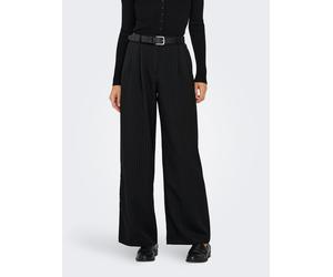 Anzughose ONLY "ONLREINA HW PLEAT STR PINS PANT TLR NOOS", Damen, Gr. 36, Länge 32, schwarz (schwarz stripes:cloud dancer pinstripes), Web, Obermaterial: 97% Polyester, 3% Viskose, Nadelstreifen, norm