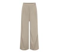 Anzughose ONLY "ONLSANIA LIFE WIDE BUCKLE PANT JRS", Damen, Gr. S, N-Gr, island fossil detail:silber buckle (sania), Jersey, Obermaterial: 95% Polyester, 5% Elasthan, unifarben, lang, Hosen Anzughose,