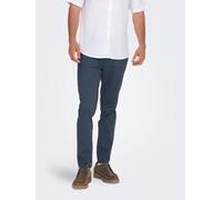 Anzughose ONLY & SONS "ONSMARK PETE SLIM DOBBY 0058 PANT NOOS", Herren, Gr. 31, Länge 30, blau (bering sea), Web, Obermaterial: 88% Baumwolle, 9% Polyester, 3% Elasthan, unifarben, slim fit normal, Ho