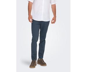 Anzughose ONLY & SONS "ONSMARK PETE SLIM DOBBY 0058 PANT NOOS", Herren, Gr. 33, Länge 32, blau (bering sea), Web, Obermaterial: 88% Baumwolle, 9% Polyester, 3% Elasthan, unifarben, slim fit normal, Ho