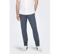 Anzughose ONLY & SONS "ONSMARK PETE SLIM DOBBY 0058 PANT NOOS", Herren, Gr. 36, Länge 32, blau (bering sea), Web, Obermaterial: 88% Baumwolle, 9% Polyester, 3% Elasthan, unifarben, slim fit normal, Ho