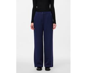 Anzughose PIECES "PCKAMIL HW WIDE PANT NOOS", Damen, Gr. S (36), Länge 32, blau (maritime blau), Web, Obermaterial: 80% Polyester, 17% Viskose, 3% Elasthan, unifarben, normal, Hosen Anzughose (9819271