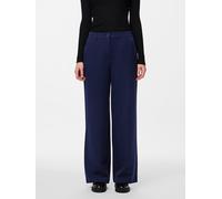 Anzughose PIECES "PCKAMIL HW WIDE PANT NOOS", Damen, Gr. XL (42), Länge 30, blau (maritime blau), Web, Obermaterial: 80% Polyester, 17% Viskose, 3% Elasthan, unifarben, normal, Hosen Anzughose (483229