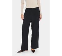 Anzughose SAINT TROPEZ "CelestSZ Wide Leg Pants", Damen, Gr. XXL (44), N-Gr, schwarz, Web, Obermaterial: 92% Polyester, 8% Elasthan, unifarben, regular fit normal, Hosen Anzughose, Schlupfhose mit Gum