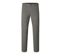 Anzughose SELECTED "SLH175-SLIM ROBERT FLEX PANTS NOOS", Herren, Gr. 34, Länge 34, grau melange, Web, Obermaterial: 67% Polyester, 29% Viskose, 4% Elasthan, meliert, slim fit knöchellang, Hosen Anzugh