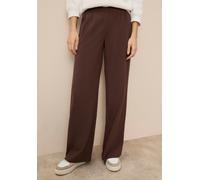 Anzughose TAMARIS, Damen, Gr. 42, N-Gr, braun, Web, Obermaterial: 63% Polyester, 33% Viskose, 4% Elasthan, unifarben, lässig geschnitten lang, Hosen Anzughose, mit weitem Bein (89724039-42) braun