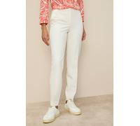 Anzughose TAMARIS, Damen, Gr. 40, N-Gr, sanftes weiß, Web, Obermaterial: 93% Polyester, 7% Elasthan, unifarben, schmal knöchellang, Hosen Anzughose, in Trendfarben - mit passendem Blazer (26804324-40)