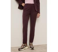Anzughose TAMARIS "mit schlanker Passform mit elastischem Bund", Damen, Gr. 42, N-Gr, bordeaux, Web, Obermaterial: 93% Polyester, 7% Elasthan, unifarben, schmal knöchellang, Hosen Anzughose, in Trendf
