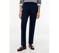 Anzughose TOMMY HILFIGER "GABARDINE SLIM STRAIGHT", Damen, Gr. 40, N-Gr, blau (dunkelblau), Web, Obermaterial: 95% Baumwolle, 5% Elasthan, unifarben, slim fit lang, Hosen Anzughose, Baumwollmischung,