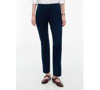 Anzughose TOMMY HILFIGER "GABARDINE ZIP SLIM PANT", Damen, Gr. 38, N-Gr, dunkelblau, Web, Obermaterial: 95% Baumwolle, 5% Elasthan, unifarben, slim fit lang, Hosen Anzughose, Baumwollmischung, slim fi