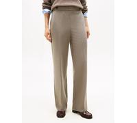 Anzughose TOMMY HILFIGER "PUNTO GB STRAIGHT PANT", Damen, Gr. 46, N-Gr, heather taupe, Web, Obermaterial: 68% Polyester, 28% Viskose, 4% Elasthan, meliert, straight fit knöchellang, Hosen Anzughose (5