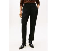 Anzughose TOMMY HILFIGER "PUNTO SLIM STRAIGHT PANT", Damen, Gr. 36, N-Gr, schwarz, Web, Obermaterial: 68% Polyester, 28% Viskose, 4% Elasthan, unifarben, slim fit lang, Hosen Anzughose (11178303-36)