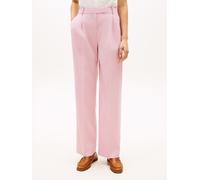 Anzughose TOMMY HILFIGER "TIMELESS WOOL RLXD STRT PANT", Damen, Gr. 44, N-Gr, rosa (bon. pink), Web, Obermaterial: 54% Polyester, 44% Wolle, 2% Elasthan, unifarben, relaxed fit knöchellang, Hosen Anzu