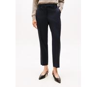 Anzughose TOMMY HILFIGER "TIMELESS WOOL SLIM STRT PANT", Damen, Gr. 36, N-Gr, schwarz, Web, Obermaterial: 54% Polyester, 44% Wolle, 2% Elasthan, unifarben, slim fit knöchellang, Hosen Anzughose, mit W