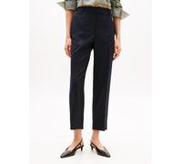 Anzughose TOMMY HILFIGER "TIMELESS WOOL SLIM STRT PANT", Damen, Gr. 44, N-Gr, schwarz, Web, Obermaterial: 54% Polyester, 44% Wolle, 2% Elasthan, unifarben, slim fit knöchellang, Hosen Anzughose, mit W