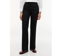 Anzughose TOMMY HILFIGER "VISCOSE BLEND STRAIGHT PANT", Damen, Gr. 46, N-Gr, schwarz, Web, Obermaterial: 66% Polyester, 28% Viskose, 6% Elasthan, unifarben, straight fit lang, Hosen Anzughose, Materia