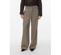 Anzughose VERO MODA "VMBESTIE HW WIDE PANT NOOS", Damen, Gr. 42, Länge 32, moon rock detail:melange, Web, Obermaterial: 94% Polyester, 4% Viskose, 2% Elasthan, meliert, unifarben, bequem lang, Hosen A